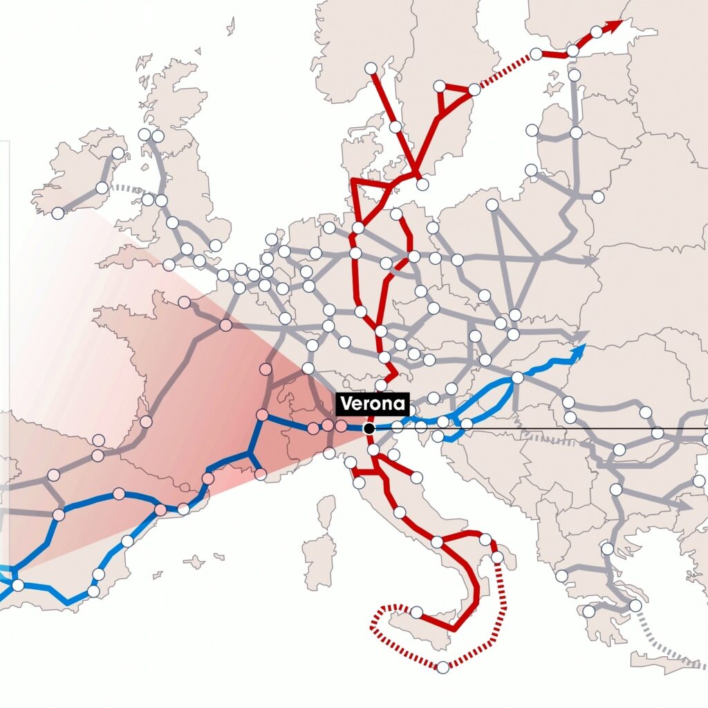 Verona 2040 mostra il territorio al centro delle vie di comunicazione chiave della logistica europea